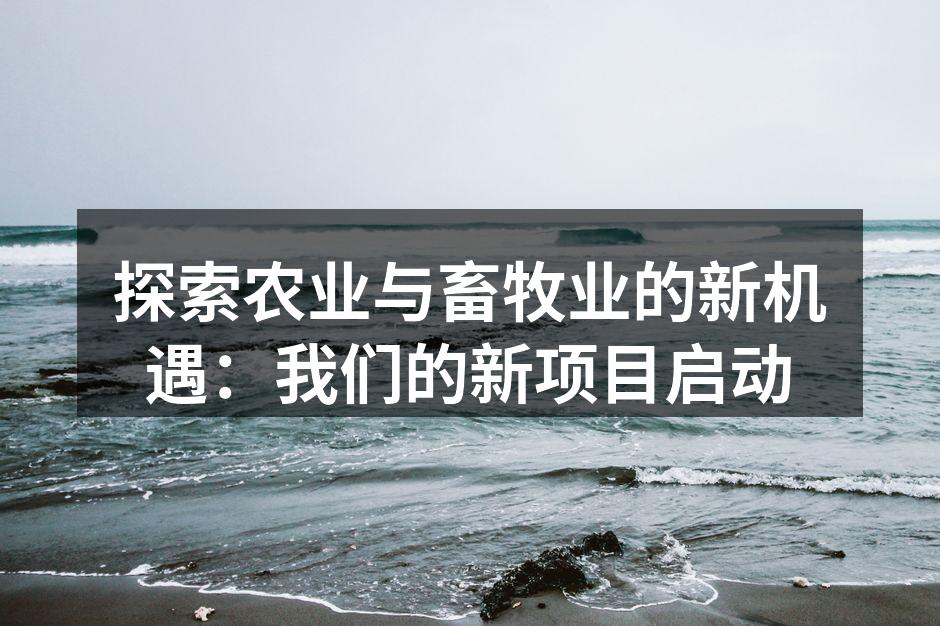 探索农业与畜牧业的新机遇：我们的新项目启动